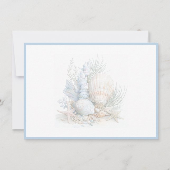 Cartão De Notas Seashells Flat Note Card (Frente)