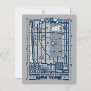 Cartão De Notas Seinfeld Hot Spots of New York Map