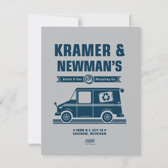 Cartão De Notas Seinfeld | Kramer & Newman's Recycling Co. (Frente)