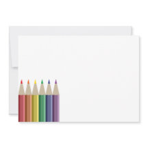 Seis lápis coloridos no arco-íris