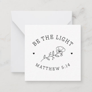 Cartão De Notas Seja a Luz | Matthew 5:14 Bíblia Verso