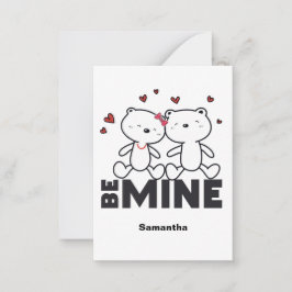 Cartão De Notas SEJA MEU - Cute Personalizado Moderno Dia dos Namo