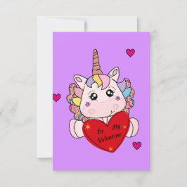 Cartão De Notas Seja meu Namorados Dia de os namorados Unicorn Bon