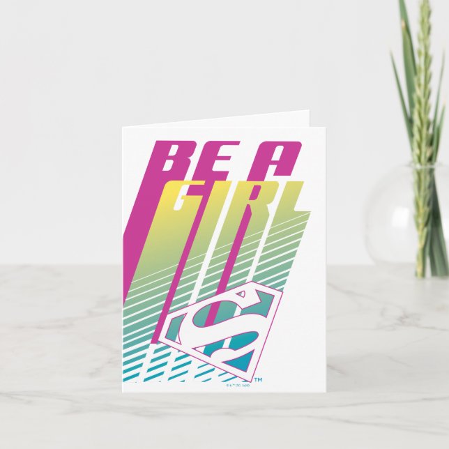 Cartão De Notas "Seja uma garota" - Gráfico da super garota (Frente)