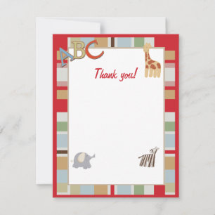 Cartão De Notas Selva de Sopa de Alfabeto ABC Obrigado a você.