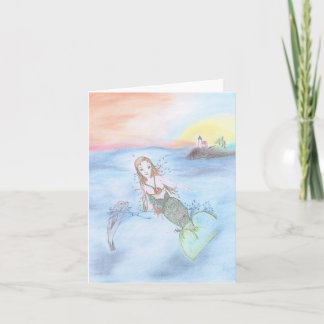 Cartão De Notas Sereia e amiga