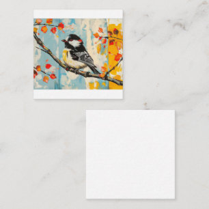 Cartão De Notas Serenata Automática com Pássaro Chickadee