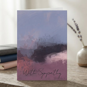 Cartão De Notas Sereno Tributo de Condolências em Plum Dusty Abstr
