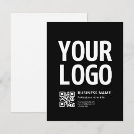Cartão De Notas Seu logotipo c/ código QR e texto editáveis
