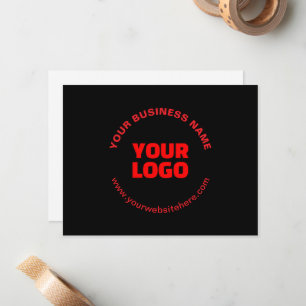 Cartão De Notas Seu logotipo ou imagem e texto editável, vermelho 