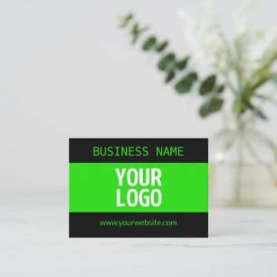Cartão De Notas Seu logotipo ou imagem Preto e Verde Brilho