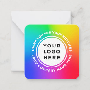 Cartão De Notas Seu logotipo profissional Rainbow Obrigado