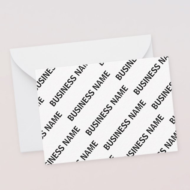 Cartão De Notas Seu Padrão de Nome de Empresa | Preto e branco (Criador carregado)