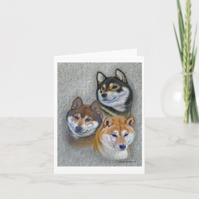 Cartão De Notas Shiba Inu Dogs Art Note Card de Glenda S. Harlan (Frente)