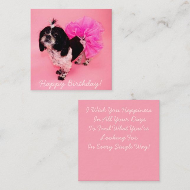 Cartão De Notas Shih Tzu Birthday (Frente/Verso)