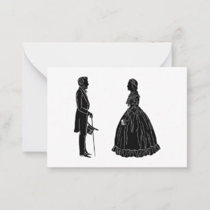 Cartão De Notas silhueta de abraham lincoln mary todd lincoln