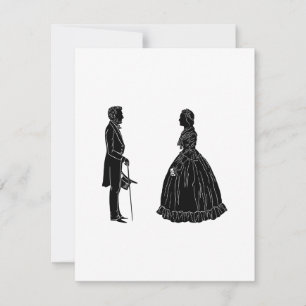 Cartão De Notas silhueta de abraham lincoln mary todd lincoln