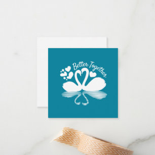 Cartão De Notas Silhueta do Cisne do casal na Água