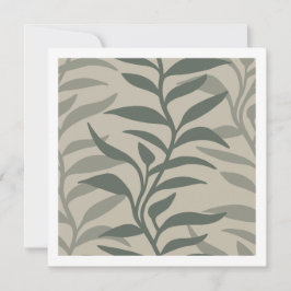 Cartão De Notas Silhuetas de Plantas Elegantes e Minimalistas em F