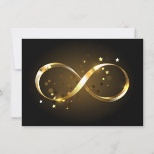 Cartão De Notas Símbolo Infinity do ouro