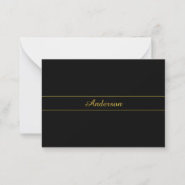 Cartão De Notas Simple Customizable Gold & Black Text Design 