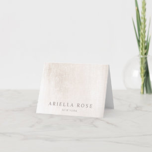 Cartão De Notas Simple Elegant Brushed White Marble Card