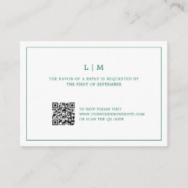 Cartão De Notas Simple Emerald Green Elegant Wedding Mini RSVP