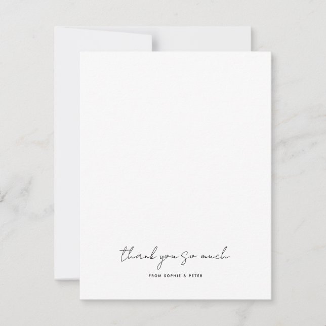 Cartão De Notas Simple Modern Wedding Thank you  (Frente)