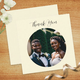 Cartão De Notas Simples Agradecimento de Casamento com Foto Person
