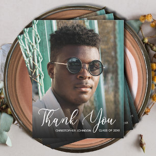 Cartão De Notas Simples Agradecimento de Formatura em Foto