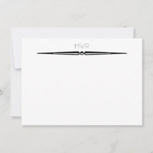 Cartão De Notas Simples Black White Line Border Name Business Men