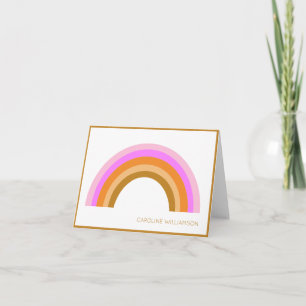 Cartão De Notas Simples Cute Retro Arco-Íris Nome Personalizado Ro