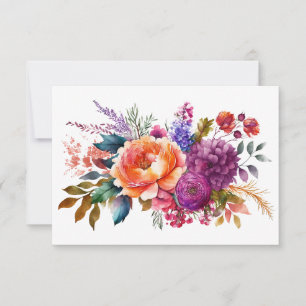 Cartão De Notas Simples Elegante Buquê Floral de Aquarela