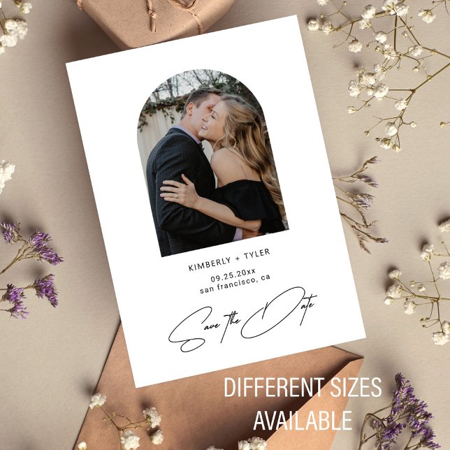 Cartão De Notas Simples foto elegante casamento do guião salvar a  (Criador carregado)