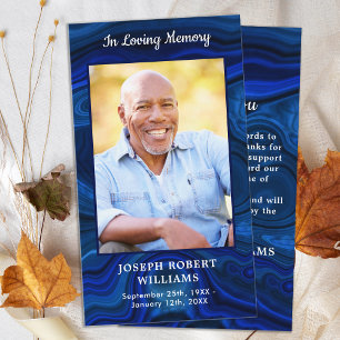 Cartão De Notas Simples Memorial Blue Marble Funeral Obrigado