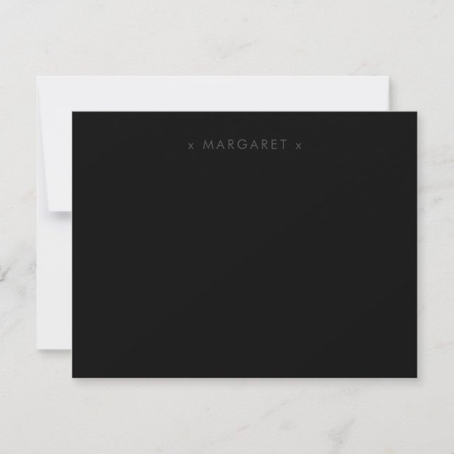 Cartão De Notas Simples Minimalista Preta Personalizada (Frente)