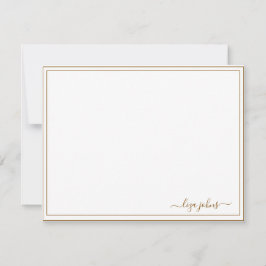 Cartão De Notas Simples Moderno Marrom Script Profissional 