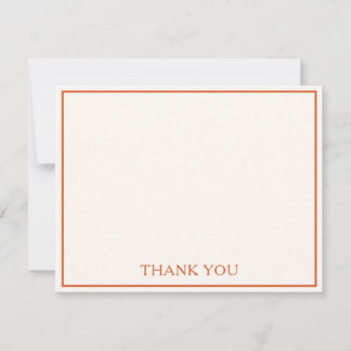 Cartão De Notas Simples Moderno Minimalista Chic Laranja Obrigado