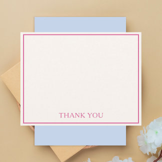 Cartão De Notas Simples Moderno Minimalista Chic Rosa Obrigado