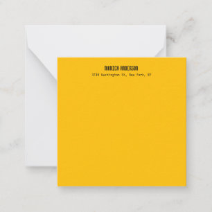 Cartão De Notas Simples Moderno Plano Profissional Âmbar Amarelo