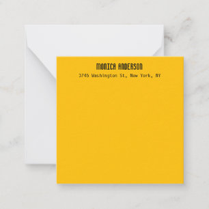 Cartão De Notas Simples Moderno Plano Profissional Âmbar Amarelo