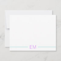 Simples Monograma De Teal Brilhante