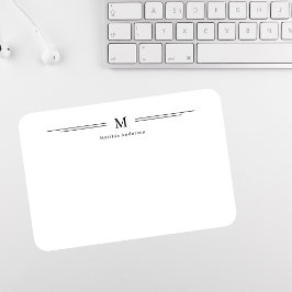 Cartão De Notas Simples Monograma Nome Família Formal