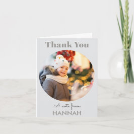 Cartão De Notas Simples Nome de Foto Personalizada Natal Agradecim