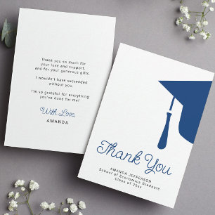 Cartão De Notas Simples obrigado personalizado de graduação de orç