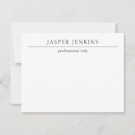 Cartão De Notas Simples preto e branco Mínimo Moderno