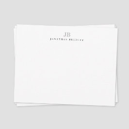 Cartão De Notas Simples Profissional Monogramado Minimalista Moder