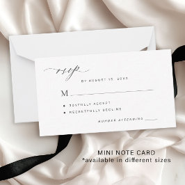 Cartão De Notas Simples resposta de casamento em preto e branco