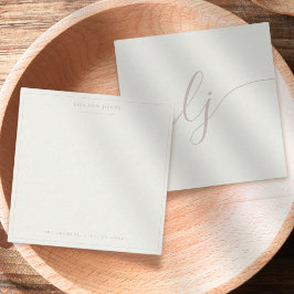 Cartão De Notas Simples Script Personalizado Stationery Rosa