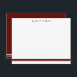 Cartão De Notas Simples Três Listras Cinzas Vermelhas Dard Station<br><div class="desc">Este design apresenta 3 faixas na parte inferior da placa e espaço para um nome. Clique no botão personalizar se quiser mover/dimensionar as imagens e continuar a modificar o texto! Variações deste design, cores adicionais, além de coordenar produtos estão disponíveis em nosso compro, zazzle.com/store/doodlelulu. Entre em contato conosco se precisar...</div>
